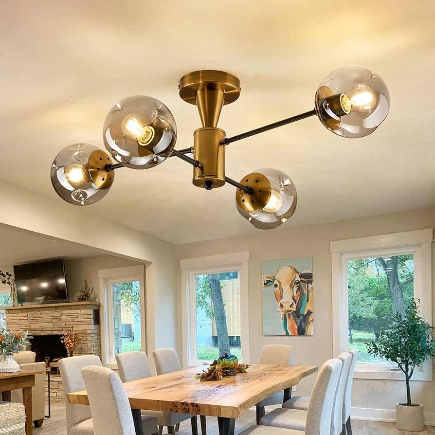 Amazon.com: hesoge Modern Semi Flush Mount Ceiling Light
